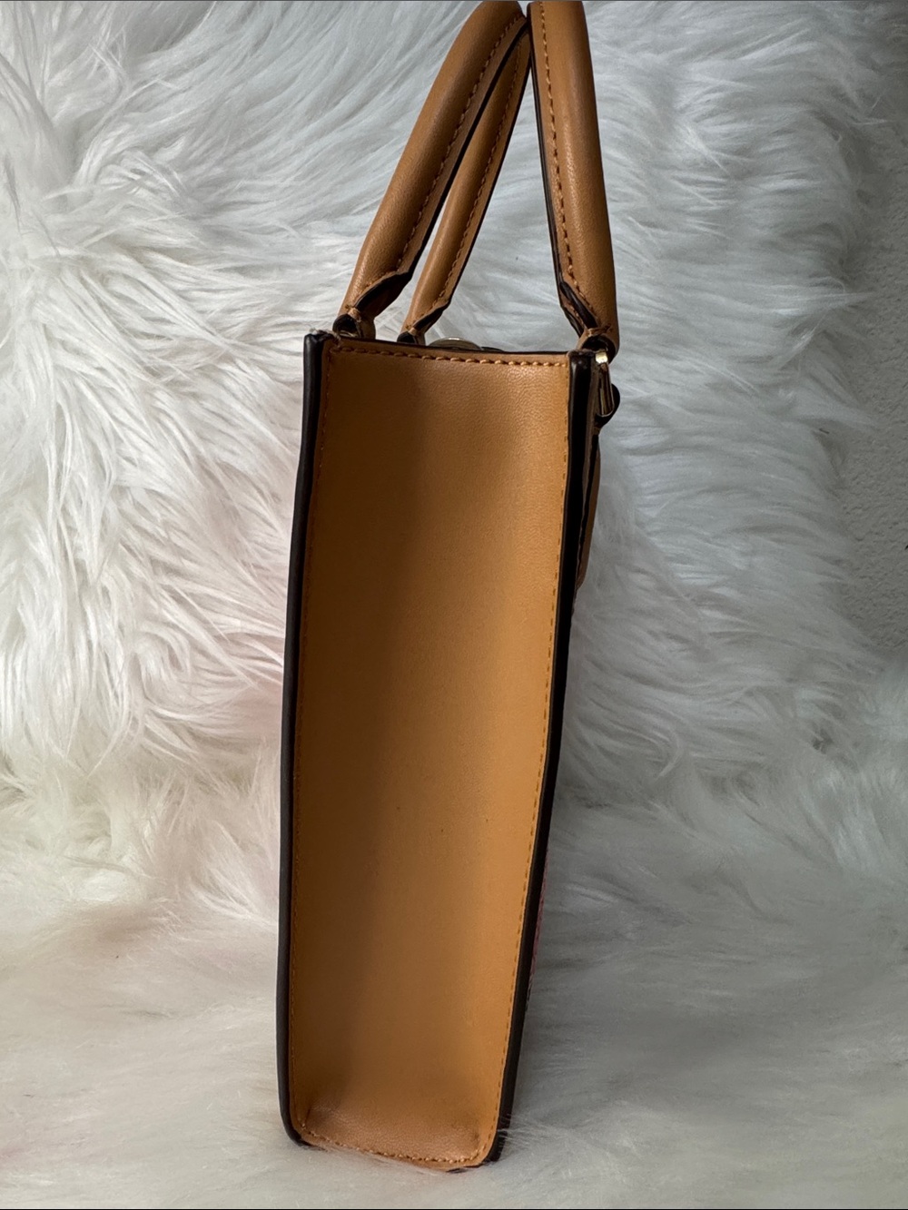 kate spade Tan and Pink Woven Crossbody Mini Tote - Picture 4 of 15